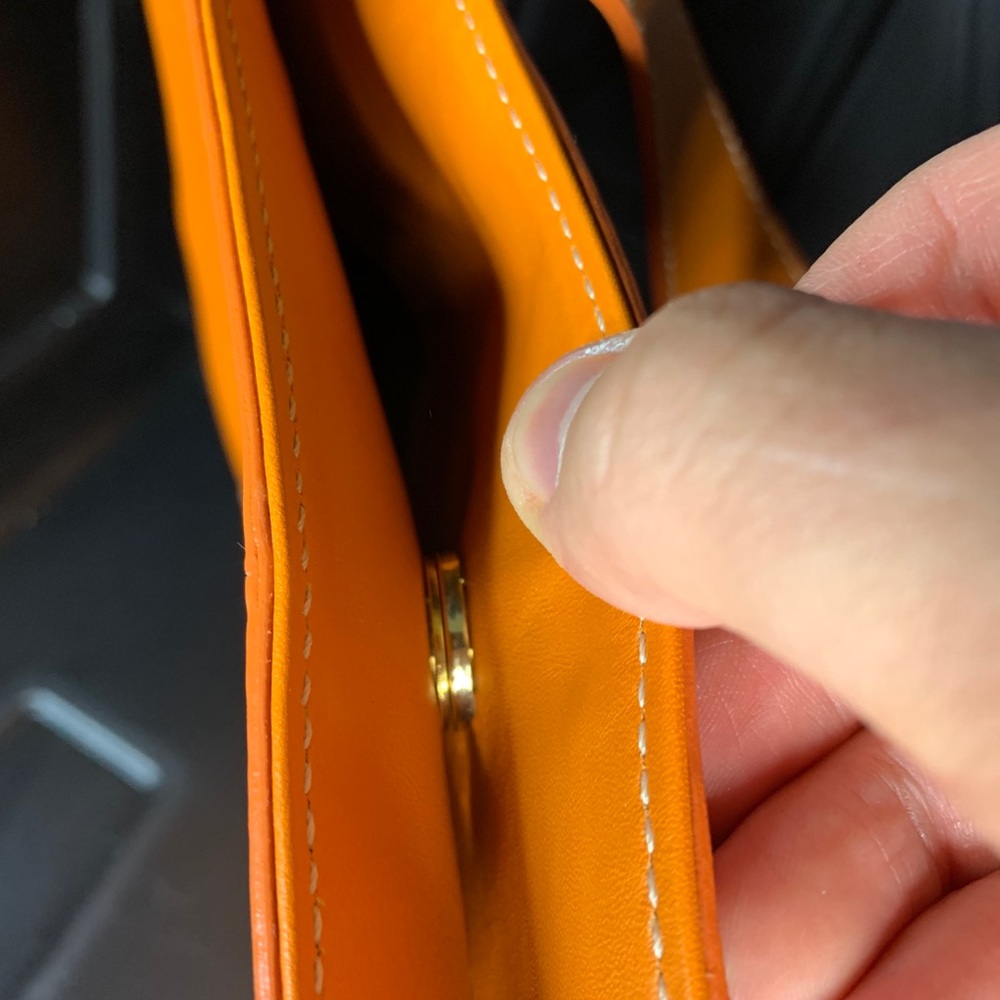 Hogan tote bag Orange Jaguar leather shoulder - Picture 4 of 6